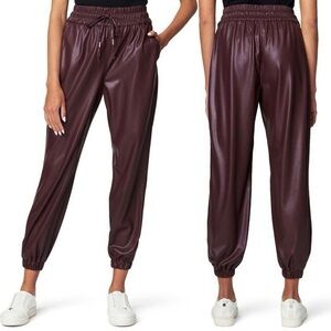 Blank NYC Faux Leather Joggers in Grape Shake
